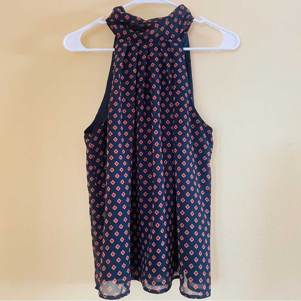 Banana Republic Blue Sleeveless Halter Blouse Sz-Small
